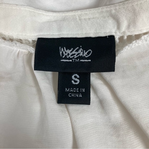 Mossimo Womens Sleeveless V-neck Flutter Hem Tie Neck Top Size S White - Picture 13 of 15